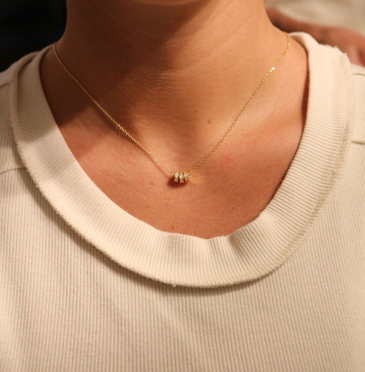 Three Spinning Discs Necklace