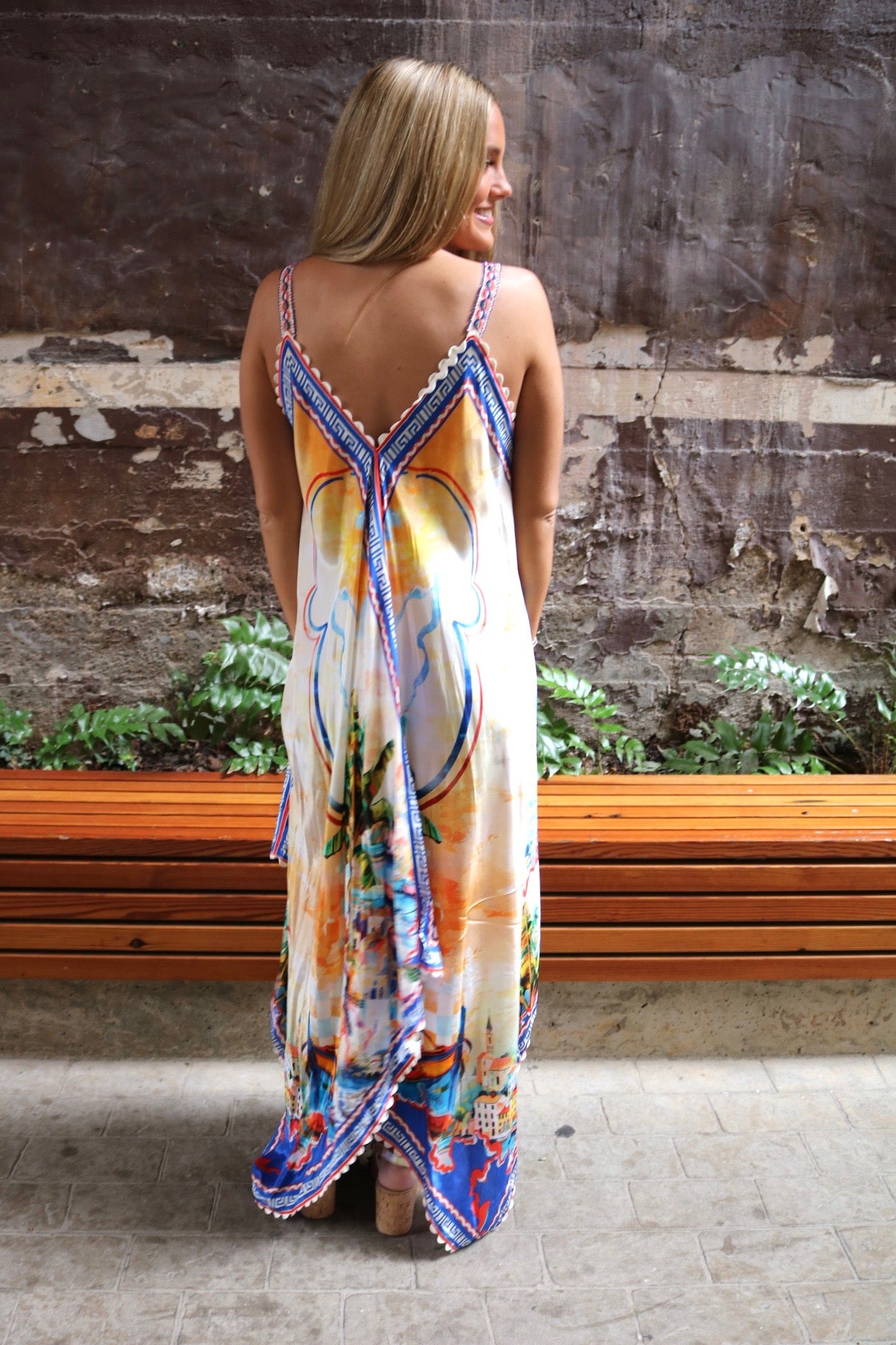 Tropical Lush Handkerchief Maxi Dress