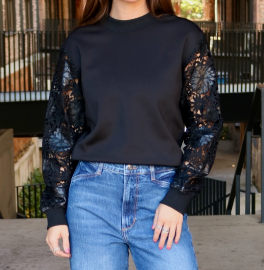 Theron Combo Sleeve Sweatshirt