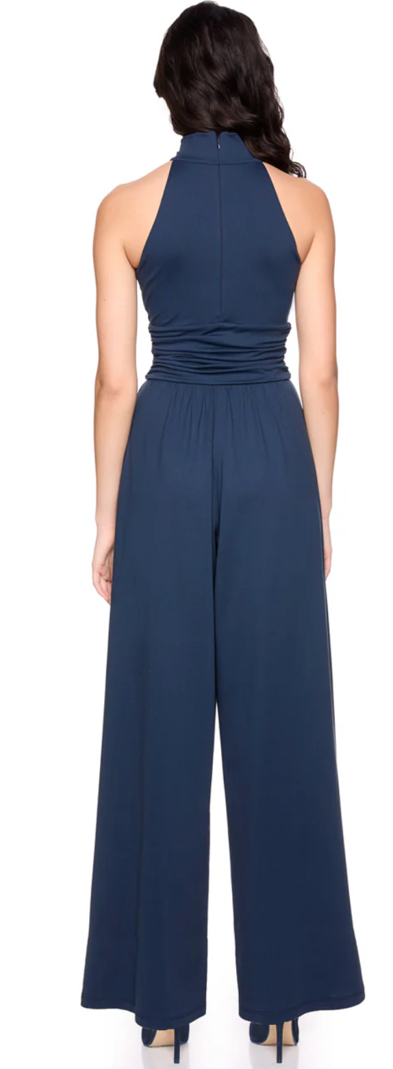 Mock Neck Sleeveless Jumpsuit