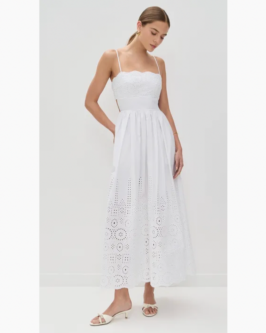 Embroidered Poplin Maxi Dress