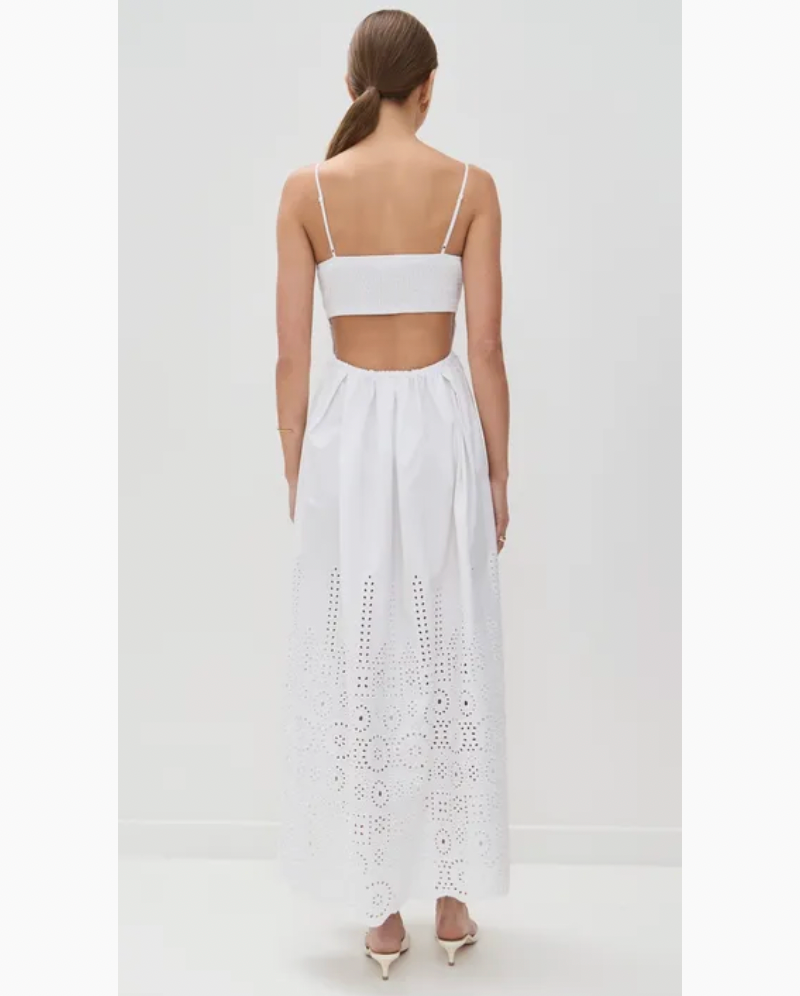 Embroidered Poplin Maxi Dress