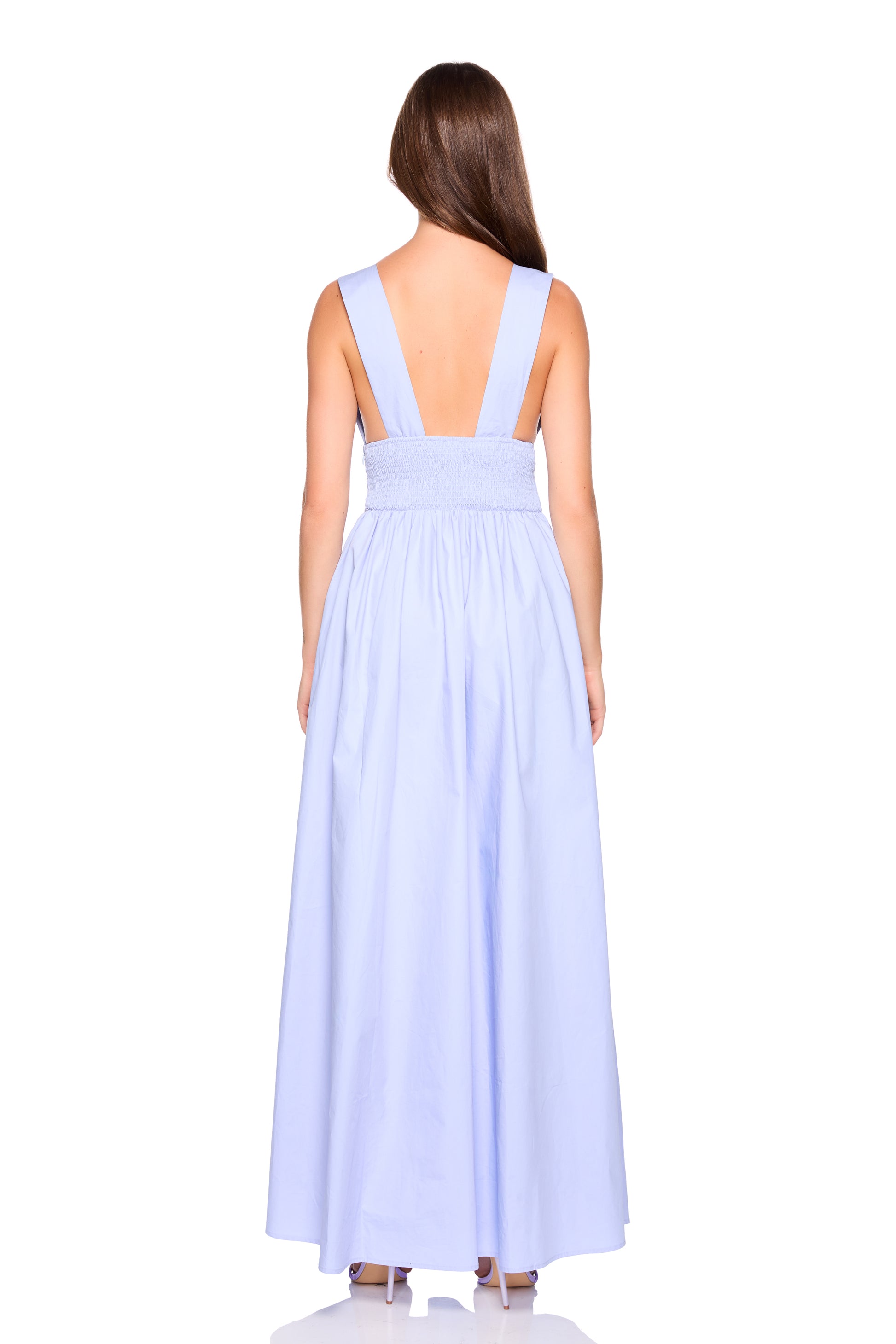 poplin cross back dress 42"