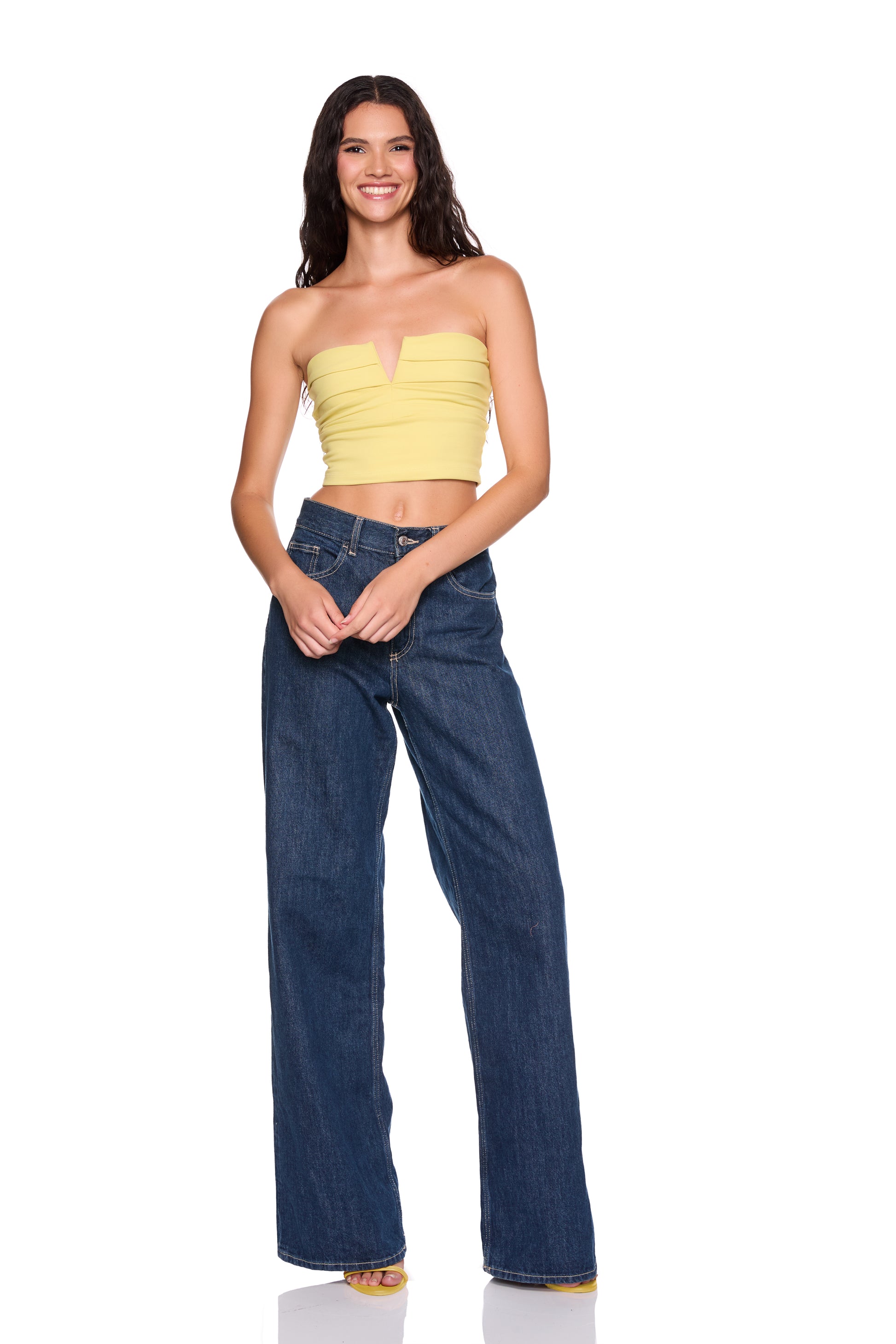 v wire pleated crop tube