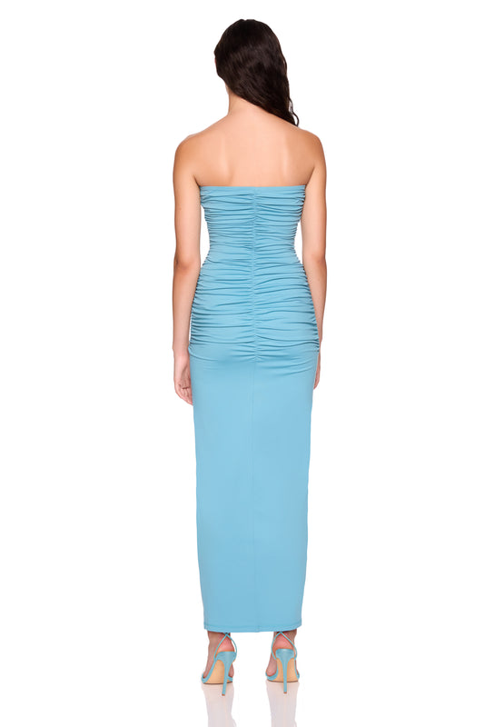 center gathered slit tie tube dress 42"
