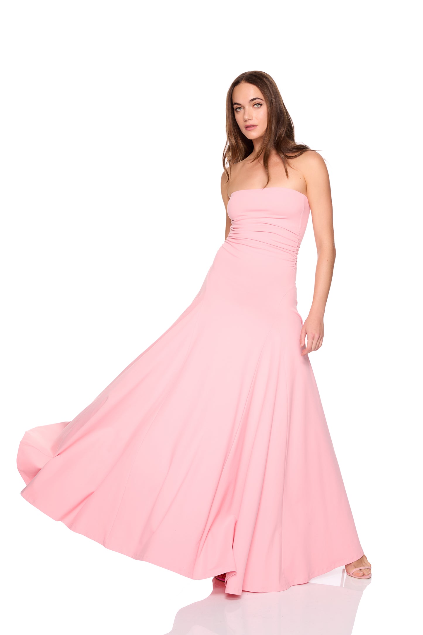 gathered waist tube dress 42"