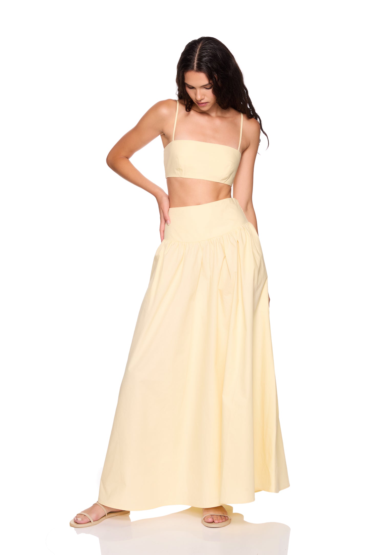 poplin drop waist skirt 42"
