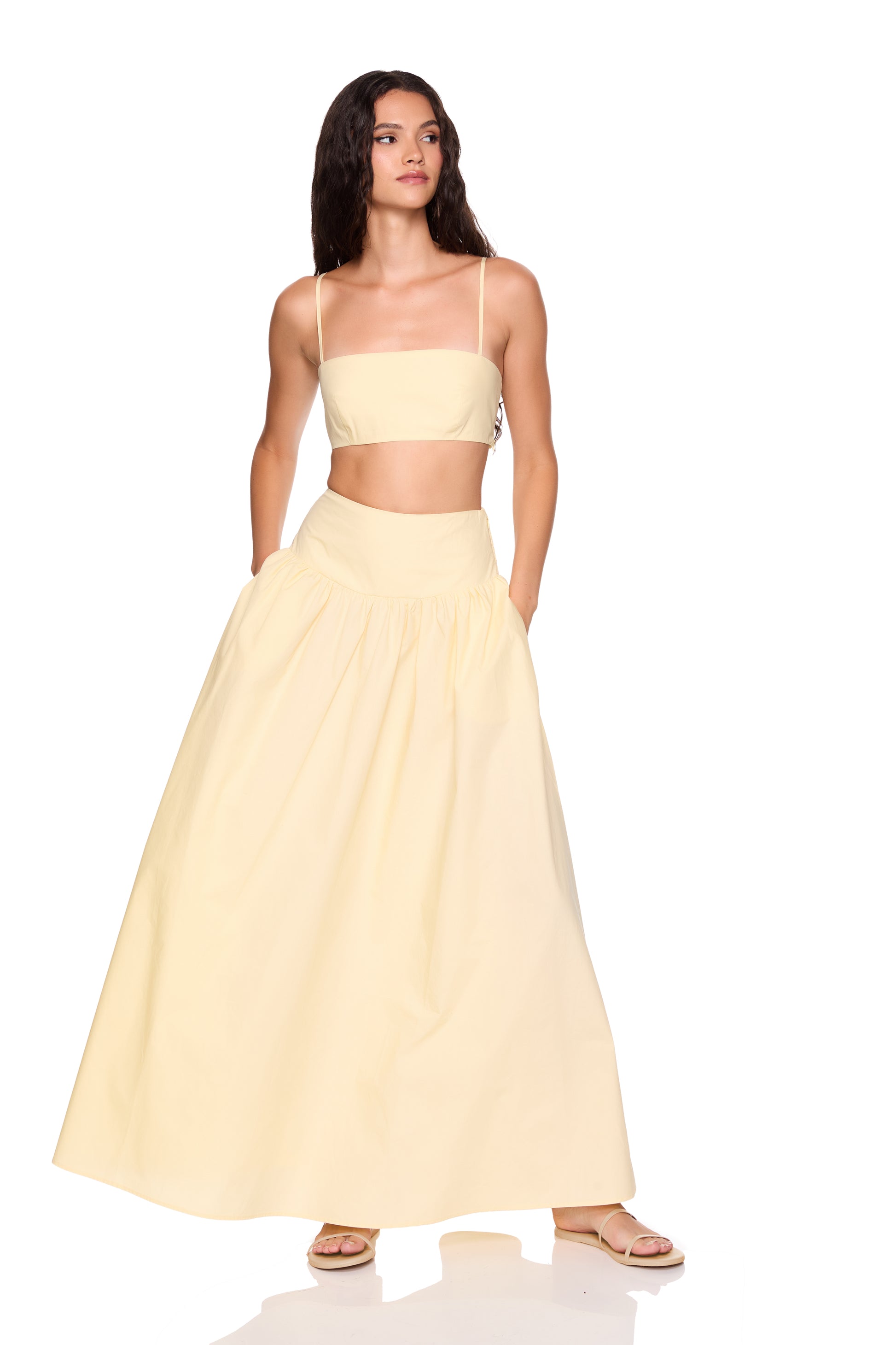 poplin drop waist skirt 42"