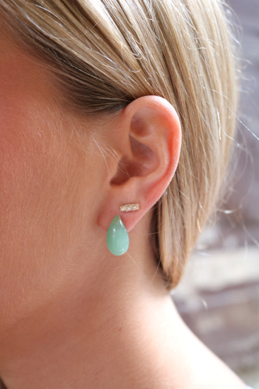 Teardrop Gemstone Studs