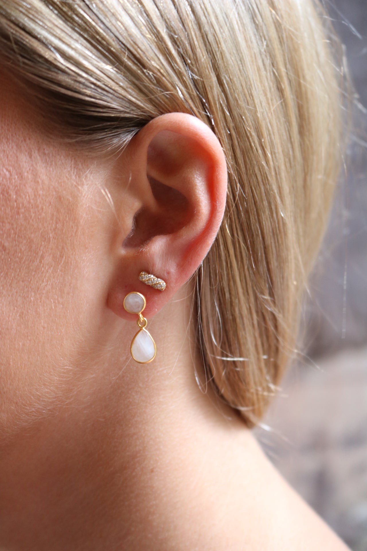 Mini Drop Gemstone Earrings