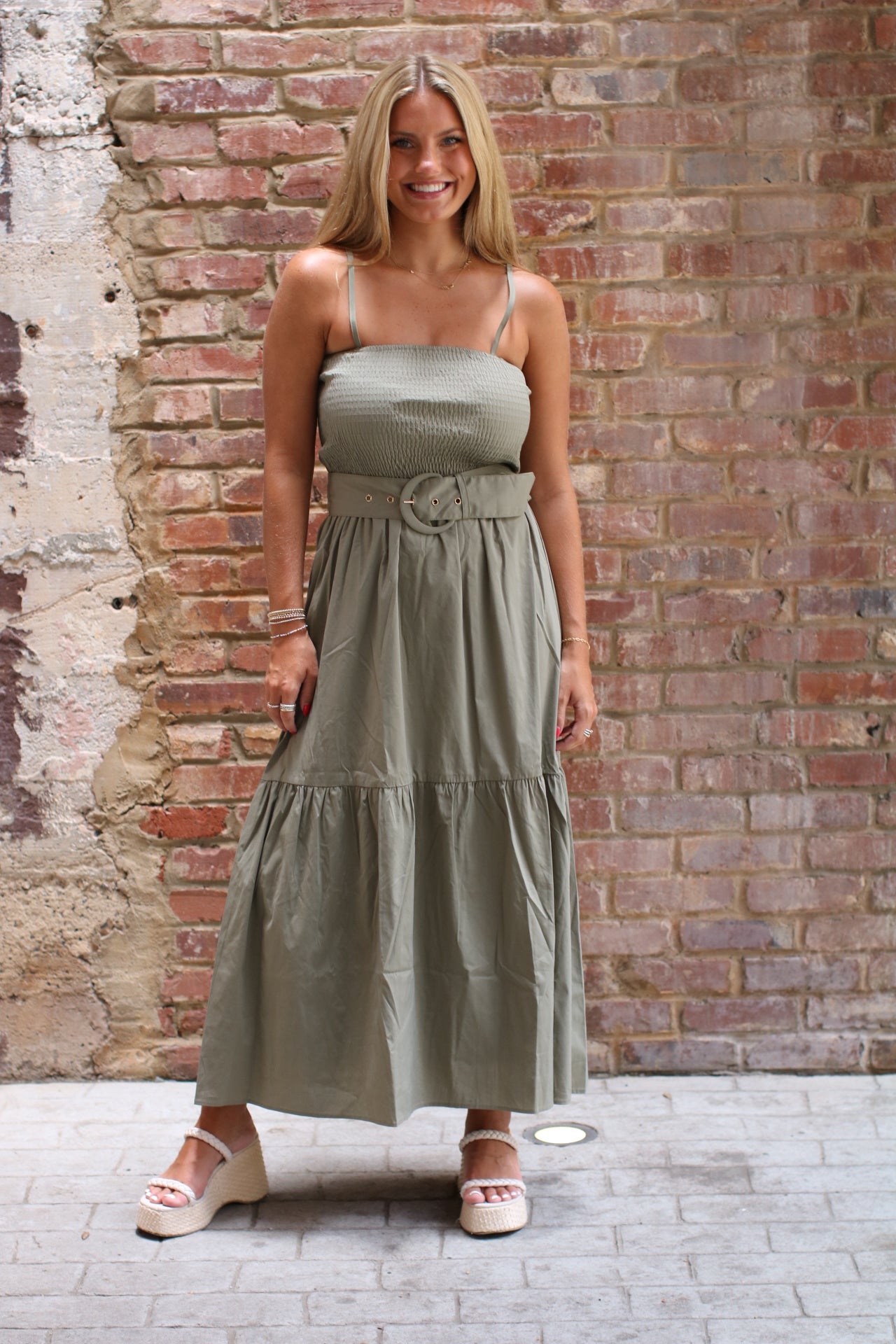 Stella Tiered Belted Dress