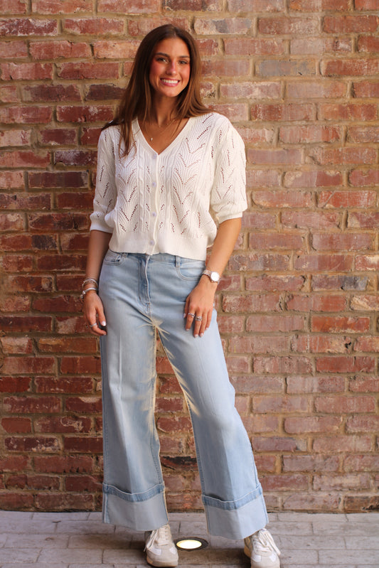 Palmer Pointelle Cardigan