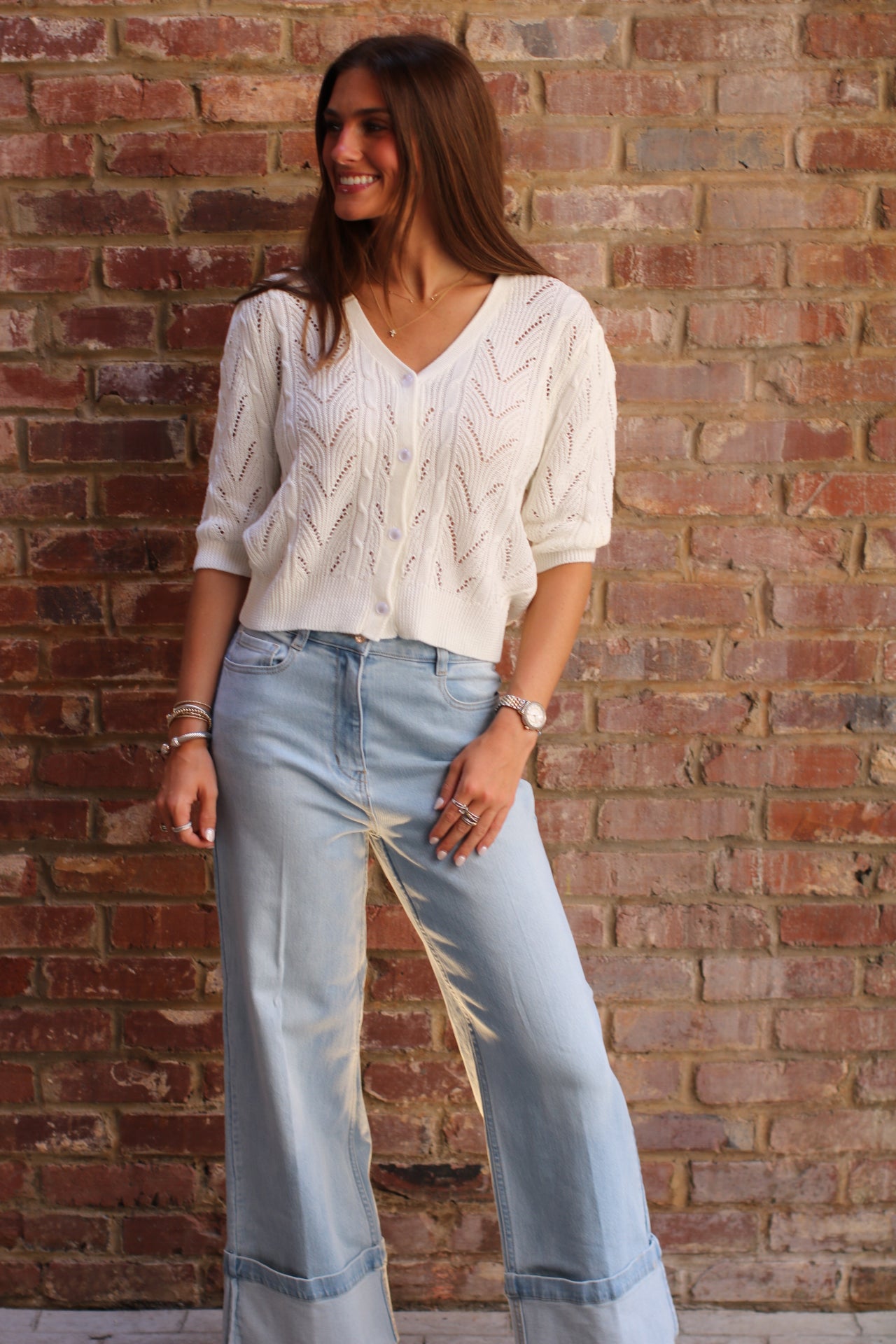 Palmer Pointelle Cardigan