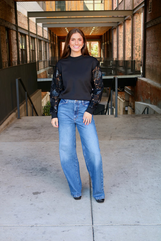 Theron Combo Sleeve Sweatshirt