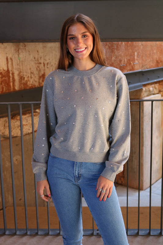 Julia Crystal Stud Sweatshirt