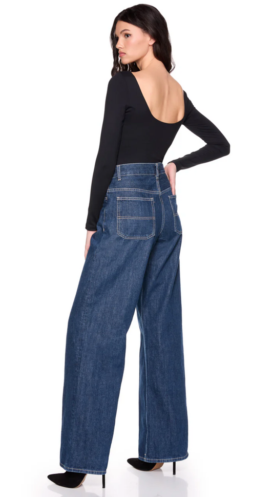 Scoop Back Long Sleeve Top