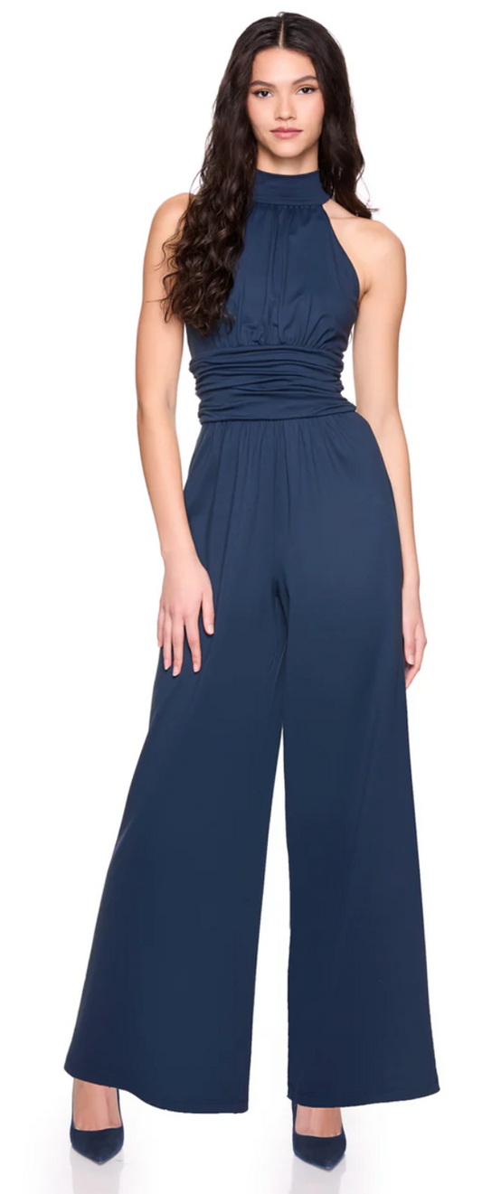 Mock Neck Sleeveless Jumpsuit