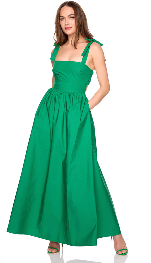 Poplin Tie Strap Maxi Dress