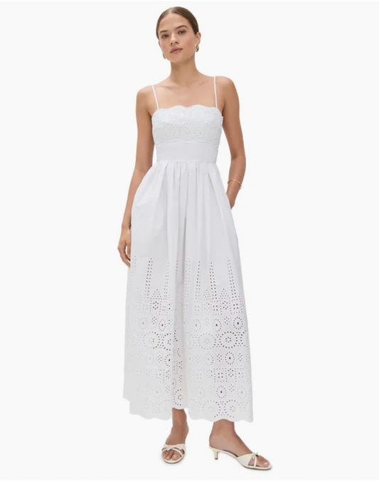 Embroidered Poplin Maxi Dress