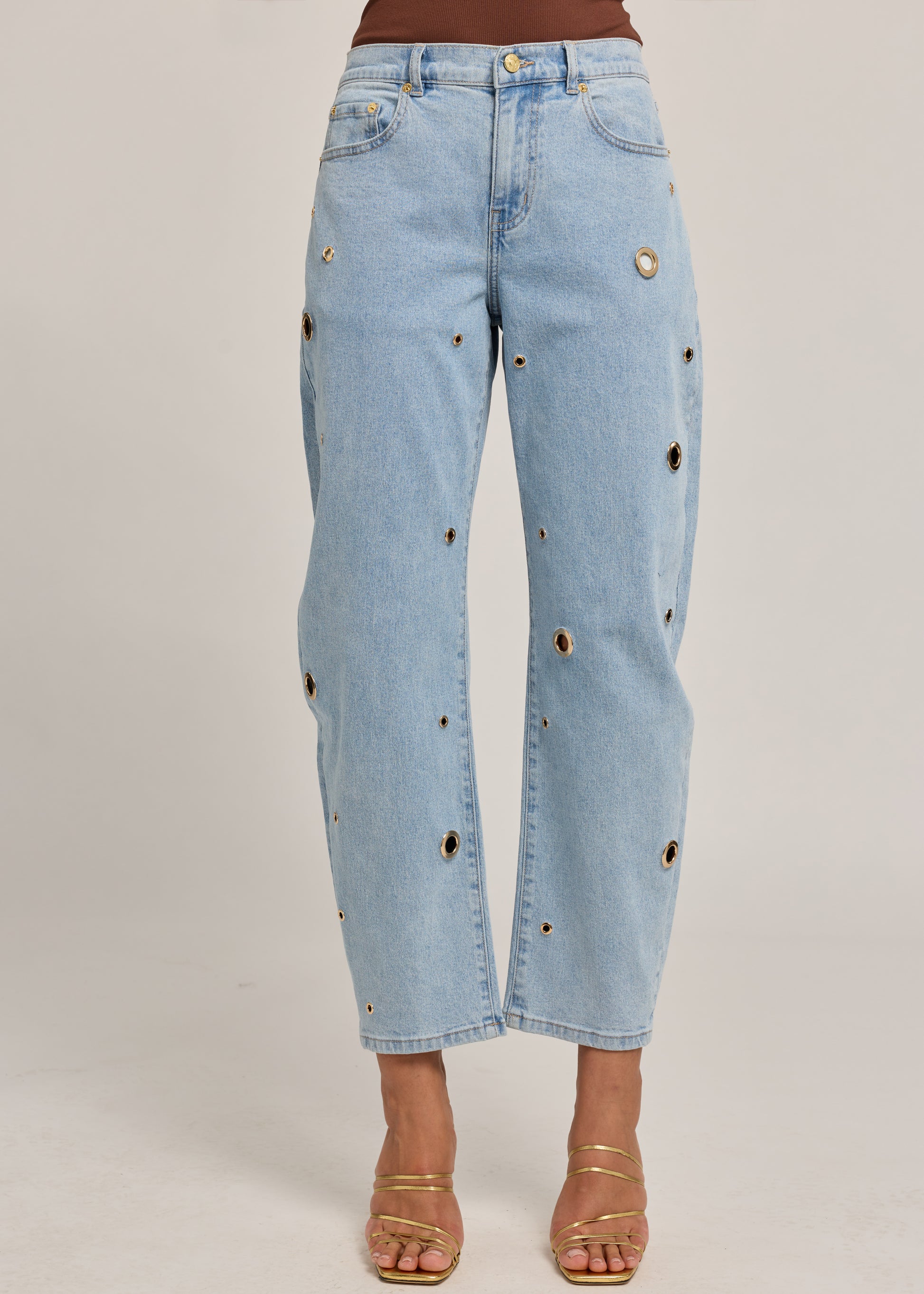 QUINCEY GROMMET BARREL JEANS